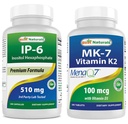 Best Naturals IP-6 510 mg & K2-vitamiini (MK7), D3