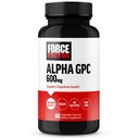FORCE FACTOR Alpha GPC Brain Supplement muistia ja keskittymistä, mielialan tuki täydentää Alfa GPC 600mg, Premium laatu, vegan, ei-GMO, 60 kapselia