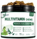NATURAL TARGET Monivitamiini koirille - MSM & Glukosamiini, Omegas 3 & 6, Probiootit Dgestive Health, Joint Support, iho ja turkki, Immuunijärjestelmä & kokonaisterveys 120 pehmeää purukumia