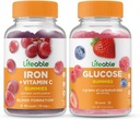Elinkelpoinen rauta C-vitamiinin + glukoosin kanssa, Gummies Bundle - suuri maku, vitamiinilisä, gluteeniton, GMO-vapaa, purukumi