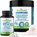 ForestLeaf Collagen lisäravinteet Bundle - 2-in-1 Hydrolysed Collagen Peptides Powder ja Collagen Pills - Grass Fed Nauta Kollagen naisten ja Collagen miesten