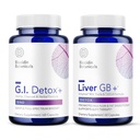 Biocidin G.I. Detox+ Gentle Binder & Liver GB+ Sappirakko Maksan tuki - Help Optimoi toksiinin poisto & Fat Digestion - Aktivoitu Charcoal, Zeoliitti, TUDCA & Bitter Yrtit (2 tuotetta)