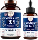 WINDSOR BOTANICALS Liquid Collagen ja rauta naisten Beaty ja Wellness Bundle