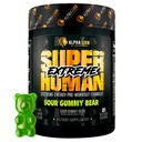 AAKKOSELLINEN LION Superhuman Extreme High Stim Pre Treenout Powder, Beta Alanine, L-Taurine & 356 mg Tri- Source Kofeiini kestävä energia, typpioksidi & Sitruliini pumppu (21 tarjoilut, hapan Gummy Bear)