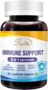 Lovita Immune Support 8 in 1, Elderberry kanssa Sinkki ja C-vitamiini, D-vitamiini, Selenium & Echinacea, Andrographis, Siperian Ginseng - Immuuni Booster Supplement, 60 kasvissyöjä kapselit