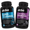 Lung Cleanse & Aktivoitu Charcoal Kapselit - hengitysteiden lisäravinteet & Luomu Coconut Charcoal pillereitä vatsan kaasu ja turvotus tuki - kasviperäisten Detox Keuhkot, Bronchial Health & Gut
