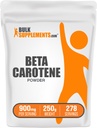BulkSupplements.com Beta karoteeni Powder - Beta-karoteeni Supplement, A-vitamiini täydentää immuuni-ja näkötuki - Gluteeniton, 900 mg per tarjoilu, 250g (8,8 oz) (pakkaus 1)