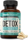 Nora Ross Herbmaster Liver Cleanse Detox & Korjaa 27-in-1 Herbal Liver Support Supplement for Men & Women - Milk Thistle Supplement w/Artisokkauute, koliini, sinkki & Voikukan juuri