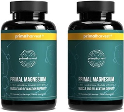 Primal Harvest Magnesium Supplement Complex 310 mg by Primal Harvest magnesium Glycinate, Sitraatti, malaatti, ja Sinkki 2 pakkaus, 240 kapselia