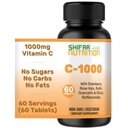 SHIFAA NUTRITION Halal C-1000 mg tabletti, 60 päivän tarjonta. Immuunituki täydentää C-vitamiinia, Elderberry, Quercetin, Rose HIPS & Rutin. Kasvissyöjä, muu kuin GMO, sokeriton ja ketoystävällinen