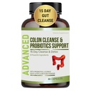 15 Day Gut Cleanse Detox naisille ja miehille - Advanced 15 päivää Colon Cleanse probiootit ja Psyllium Husk for Ummetus Ruoansulatuskanavan, Colon Cleanser & Gut Health.60 Caps.