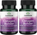 Swanson Vegan Collagen Builder - Featuring Dermaval - Hiukset, iho, kynsien terveys - 60 Veg Caps (2 pakkaus)