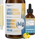 Suuri vahvuus Liposomaalinen magnesiumtippa, helposti absorboivat kelatut magnesiumbisglysinaatti- ja magnesiumglukonaattimuodot, 60ML Lemon Flavored Liquid Drops