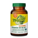 MegaFood-vitamiini D3 5000 IU (125 mikrog) - Kasvissyöjä täydentää D3 K2 -vitamiinia - Tukee luut, hampaat, lihakset ja immuuni terveys - Certified non-GMO - 120 Mini kapselit, 120 tarjoilua