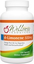 Wellness Resources High Potency d-Limonene Capsules 500mg, 120 kapselia - Orange Peel Extract for digestiivinen terveys, närästys, Acid Reflux, Detoxification