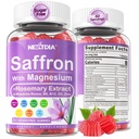 Sahrami magnesium Glycinate Gummies, 2 kuukautta Supply - Sokeriton Magnesium 400/200 mg w/Saffron,Rhodiola,Rosemary, B6,B12,D3 S-unelle, Rauhoitu, Focus, Rentoudu, Nerve, Melatoniini vapaa Gummies