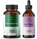 HERBAMA Parsakaali Spout and Milk Thistle Kit - 1000 mg: n pussi Parsakaalia Kapselit & Maito Thistle uute 4 fl oz - Vegaani, ei-GMO, sokeri & alkoholiton - 2 pakkaus