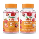 Elinkelpoinen D-vitamiini Lapset + Biotiini lapset, Gummies Bundle - Suuri Maku, Vitamiini täydentää, Gluteeniton, GMO vapaa, purukumi
