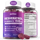 Resveratrol Supplement 1500mg - Resveratrol Gummies tukee NAD+, NMN & NMNH Synergy, kanssa Quercetin, Rypälesiemen, Acai Marjat uutteet antioksidantti, terve ikääntyminen & pitkäikäisyys, iho, aivot - 2Pcs