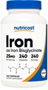 Nutricost Iron Bisglysinate Supplement (25 mg) 240 kapselia - Ferrous Bisglysinaatti Kelaatista - ei- GMO & Gluteeniton