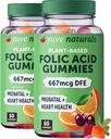 Yuve Prenatal Gummies naisille - Foolihappoa Prenatal vitamiineja 667 mikrog DFE - Pureskeltavia prenatal vitamiineja - Hormonaalinen tuki & Folaattihappo - Vegaani & luonnollinen - Prenatal Vitamiineja Gummies - 2 pakkaus 60ct