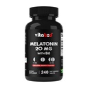 Vitabod Melatoniini 20 mg - 240 Nopeasti liuotettavaa tablettia - Drug Free - Natural Berry Flavor - Kasvissyöjä, ei-GMO, Gluteeniton 240 Luku (Pack of 1) (240 Count (Pack of 1))