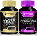 WELLNESS LABSRX Lions Mane -lisäkapselit, joissa on nattokinaasikapselit