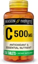 MASON NATURAL C 500 mg - tukee tervettä immuunijärjestelmää, antioksidantti ja Essential Ravintoaine, 250 tablettia
