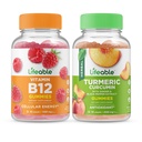 Elinkelpoinen B12-vitamiini + kurkuma, Gummies Bundle - suuri maku, vitamiinilisä, gluteeniton, GMO-vapaa, pureskeltava