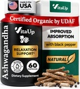 Ashwagandha kapselit 1310mg Black Pepper - USA Made Ashwagandha lisäravinteet rentoutumista tukea, normaali kognitiivinen toiminto & tasapainotettu energiatasot ... 60 Caps