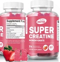 Super Creatiini Monohydraatti Gummies miehille ja naisille, Sokeriton, 30 Tarjoiluja, 5g Creatiini Per Serving, Vegaani, Gluteeniton, Kehonrakennus Recovery täydentää lisätä lihasten kokoa ja vahvuutta