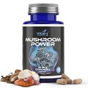 Mushroom Power Complex 10-in-1 W/Cordyceps, Reishi, Shiitake & Lions Mane, Nootropic Dietary Supplement for Gut Microbiome, Focus, Energy & Vitality - 60 kapselia