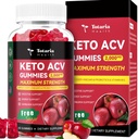 Totaria Keto ACV Gummies - 2000mg Apple Siideri Viinietikka Gummies Sokeriton tuki Stature Health Probiootit, B12, Keto täydentää naisten ja miesten, 60 kreivit