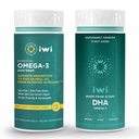 Iwi Omega-3 Essential & DHA Omega-3 Bundle, 30 Tarjoilua, Vegan Plant-Based Algae Omega 3, Krill & Fish Oil Alternative, No Fishy Aftertaste