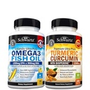 Triple Strength Omega 3 Fish Oil Softgels (2 kuukauden tarjonta) Plus Turmeric Curcumin Black Pepper Extract 1500mg Complex (2 kuukauden tarjonta)