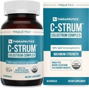 C-Strum® Organic Bovine Colostrum Supplement, 60% igG, First Milning, Grass Fed, Max Strength Colostrum Kapselit Saksan Dairy Cows - Gut, Immuniteetti, ihon ja hiusten tuki (90 luku)
