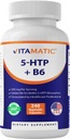 Vitamatic 5-HTP 200mg with B6 5mg Per Serving - 240 kasvissyöjän kapselit (5-Hydroksitryptofaani) - (Griffonia Simplicifolia Seed Extract)