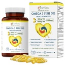 Omega 3 Triple Strength EPA DHA täydentää - 2500mg sitruuna Maku Burpless Fish Oil - Korkea Potency 900mg EPA 600mg DHA tukee verenkiertoa, aivot, sydän, silmä, iho, luu & nivelet - 120 Softgels