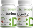 DEAL lisäravinde D3-vitamiini 5000iu + K2 100mcg Softgels & berberiini Supplement yohimbiini Bundle ... Essential Sunshine Vitamiines ...