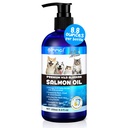 Alaskan Salmon Oil for Dogs & Cats (8,8 oz) - Pure Omega 3 Fish Oil Omega 6 Rasvahapot, EPA & DHA - Tulehduksen koirat Iho ja turkki - Natural Lemmikki Joint, Immune, Brian & Heart Supplement