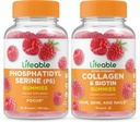 Elinkelpoinen fosfatidyyliseriini (PS) + Collagen & Biotin, Gummie Bundle - suuri kastike, vitamiinilisä, gluteeniton, GMO-vapaa, purukumi