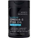 Sports Research Triple Strength Omega 3 Fish Oil 1250mg Wild Alaska Pollock - Burpless Fish Oil täydennysosa Omega-3 EPA & DHA - kestävästi peräisin, ei-GMO, Gluteeniton - 30 Softgels