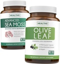 Sea Moss & Olive Leaf Extract (1-Month Supply) Olive Moss Blend - Organic Irish Sea Moss - Raw Vegan Supplement (60 Caps) & Olive Leaf Extract Super Strength: 20% Oleuropein - Kasvissyöjä (120 Caps)