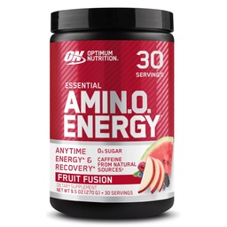 Optimum Nutrition Amino Energy - Pre harjoitus Green Tea, BCAA, Aminohapot, Keto Friendly, Green Coffee Extract, Energy Powder - Fruit Fusion, 30 Servings (Pakkaus May Vary)