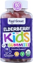 USDA Organic Elderberry Gummies lapsille ...Immuunituki Elderberry sinkki ja C-vitamiini - Gluteeniton ja vegaaninen lasten vitamiinit - 60 Count ...
