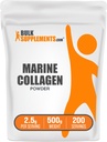 BulkSupplements.com Marine Collagen Powder - Marine Collagen Peptides Supplement, hiukset, iho, & kynnet - Hydyrolysed & Gluteeniton, 2,5 g per tarjoilu, 500g (1,1 lbs) (pakkaus 1)