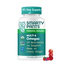 SmartyPants Organic Prenatal Vitamiineja naisille, monivitamiini Gummies: Biotiini, Metyylifolaatti, Omega 3 (ALA), D3-vitamiini, C-vitamiini, B12, B6, A, K2 & Sinkki, Koliini, kasvissyöjä, 120 Count (30 Day Supply)