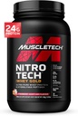 Whey Protein Powder , MuscleTech Nitro-Tech Whey Gold Protein Powder , Whey Protein Isolate Smoothie Mix , Protein Powder for Women & Men , Mansikka Protein Powder , 2 kg (28 Serv) -pakkaus vaihtelee
