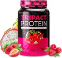 Nutrology TRIPACT Protein Powder - 7-in-1 Ateriankorvike Shake with Grass Fed Whey Protein Powder, Pea, Rice, Greens for Muscle Recovery & Immunet, Superberry Flavor, 40 tarjoilua