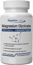 Superior Labs Magnesium Glycinate 1250 mg, korkea absorptio, puhdas non-GMO, tukee laadukasta unta, helposti lihaskramppeja, luun ja sydämen terveys, 120 Veg Caps